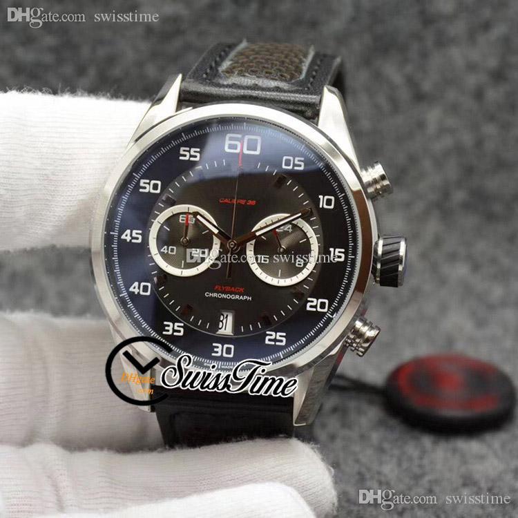 

Sale Miyota Quartz Chronograph Mens Watch Steel Case Black Dial Gray Subdial White Number Markers Leather Strap Stopwatch STTG Swisstime Z05a1, Customer-defined waterproof service