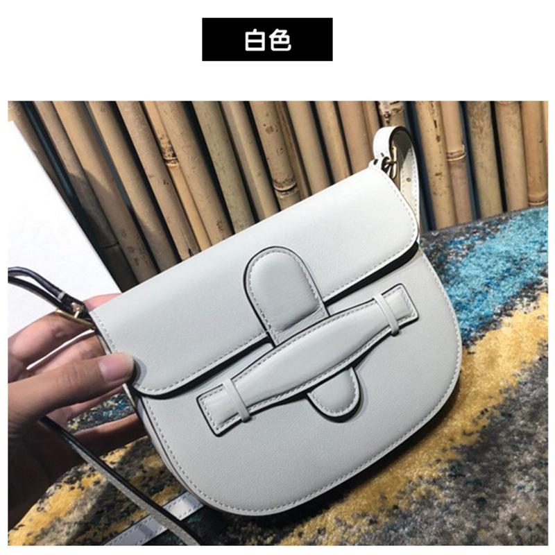Genuine Leather Square Horse's Hoof Crocodile Grain Pocket Woman Package Single Shoulder Bag