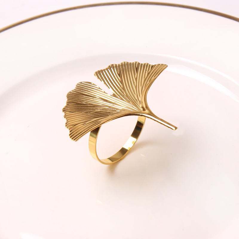 Emerald Green Napkin Ring Leaf Napkin Holder