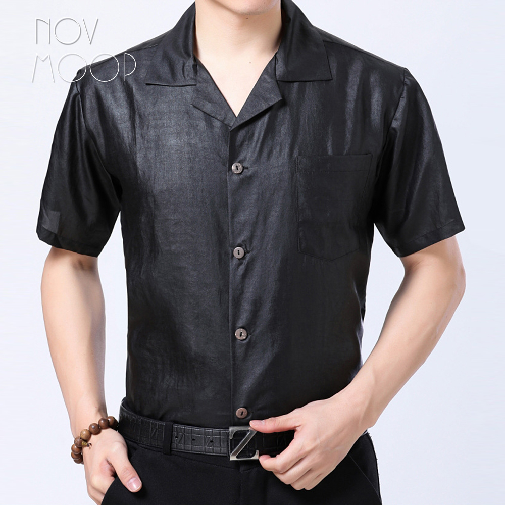 Novmoop fashion style summer breathable black color half sleeve 100% pure silk men shirt blusa masculina camisa masculin LT3058
Novmoop fashion style summer breathable black color half sleeve 100% pure silk men shirt blusa masculina camisa masculin LT3058