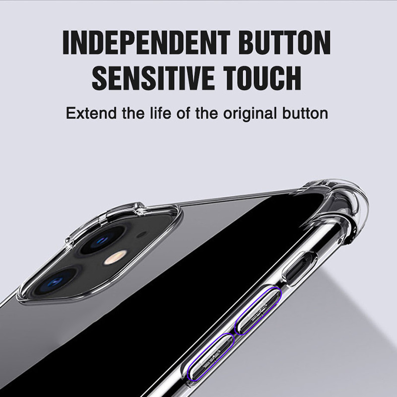 Clear Shockproof Phone Cases For iPhone 16 15 14 13 12 11 Pro Max XS XR 8 7 Plus TPU Transparent Anti-fall Cover For Samsung S20 S10