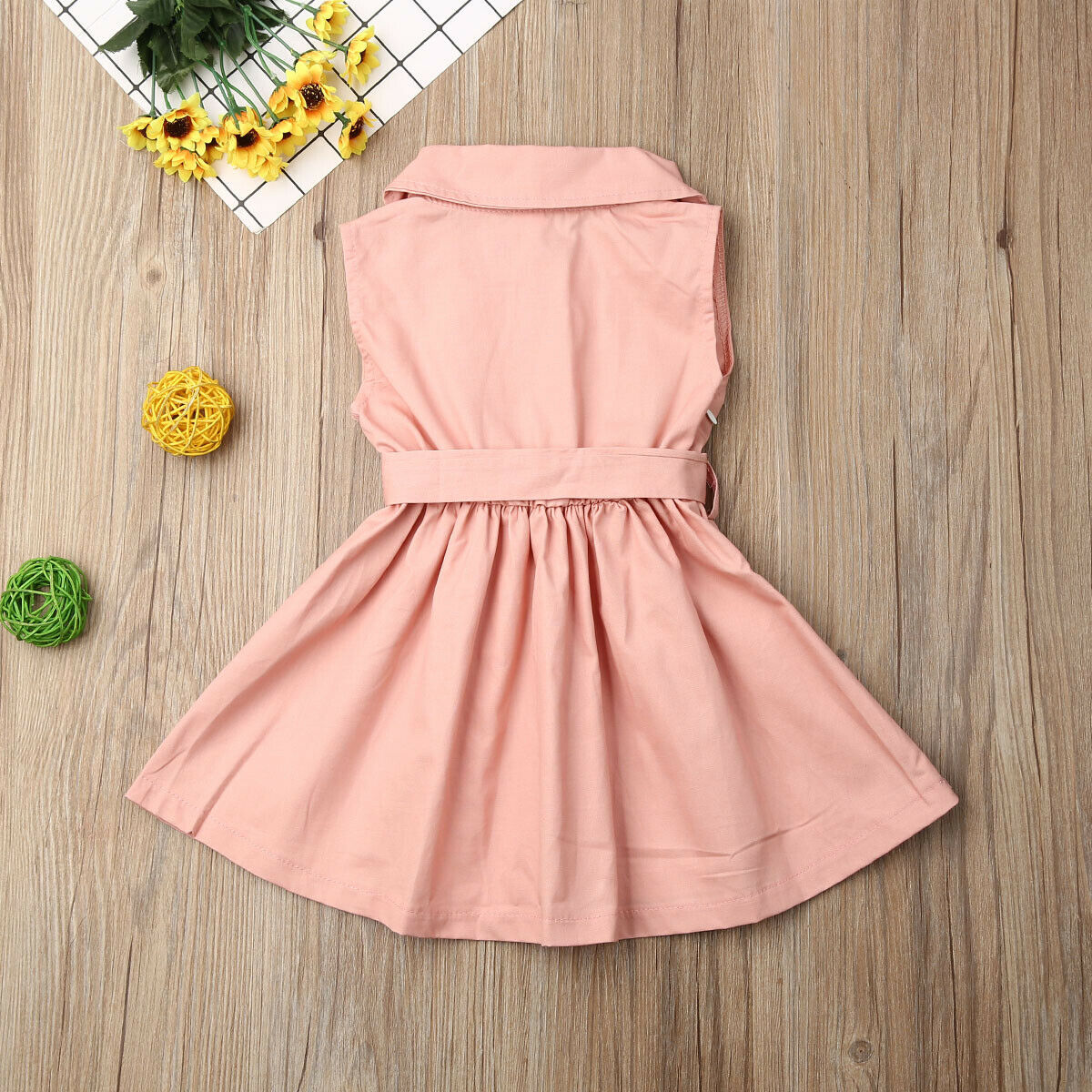 2020 Spring Cotton Baby Toddlers Kids Girl Solid Dress Sleeveless Casual Dresses Party Clothes New Years Gift 12 3 4 5 6 YearsX1019