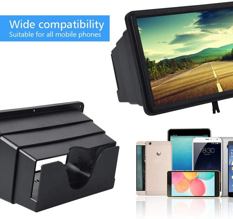 12in Mobile phone display enlarger 3D HD Phone Screen Magnifier Smartphone Desktop Bracket Retractable videos movies Amplifier ant