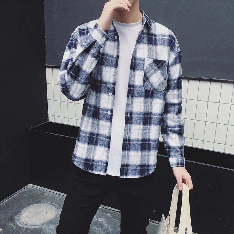 Men Flannel Plaid Shirt Cotton 2020 Spring Autumn Casual Long Sleeve Shirt Soft Comfort Slim Fit Styles Brand Man Plus
