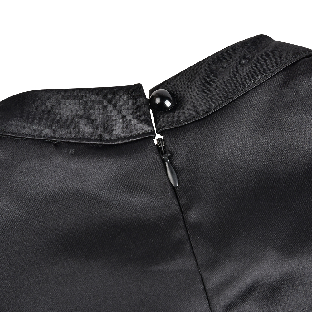 High Quality Elegant Black Dress Women Vintage Ladies Fit Flare Prom Party Night Formal Dress Retro Dresses Winter D30 201030