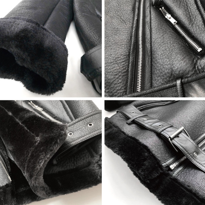 Ailegogo Winter Coats Women Thick Faux Leather Fur Sheepskin Coat Female Fur Leather Jacket Jacket Casaco Feminino 201224