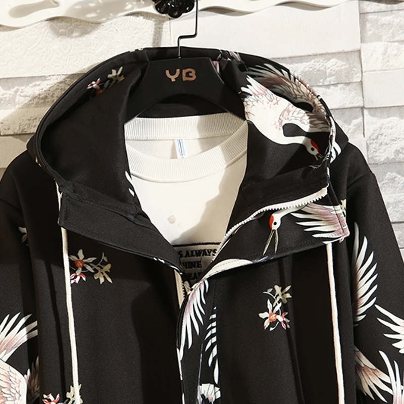 Sinicism Store 2020 Mens Fashion Spring Long Jackets Men Chinese Style Loose Jacket Male Hooded Printed Coat Oversize Clothing T200601