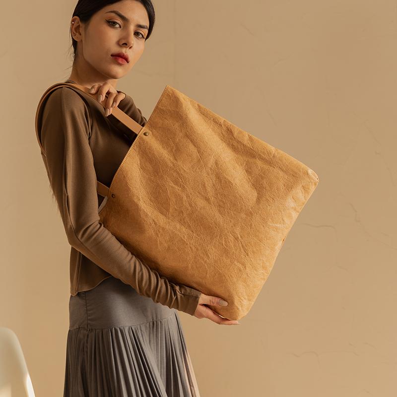 NEW Women Big Capacity Tote Bag Kraft Paper Vintage Shoulder Bags Solid Casual Handbags Simple Korean Style Travel Shopping Pack
NEW Women Big Capacity Tote Bag Kraft Paper Vintage Shoulder Bags Solid Casual Handbags Simple Korean Style Travel Shopping Pack