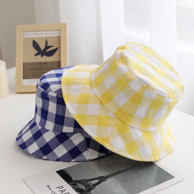 Hat Women's Summer Travel Sunbonnet Japanese-Style Artistic Plaid Fisherman Hat All-match Big Brim Sun Bucket
Hat Women's Summer Travel Sunbonnet Japanese-Style Artistic Plaid Fisherman Hat All-match Big Brim Sun Bucket