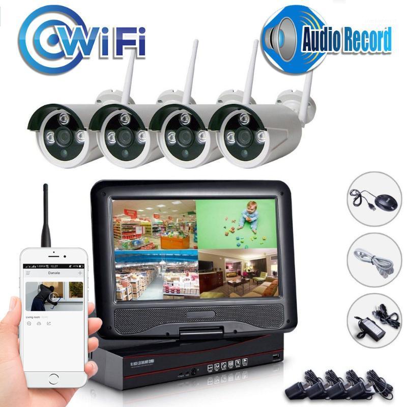 

4CH NVR WIFI CCTV System 4PCS 1080P Wireless CCTV Kit 10 inch Monitor Security Sound recording Motion Detecting Email Alarm1