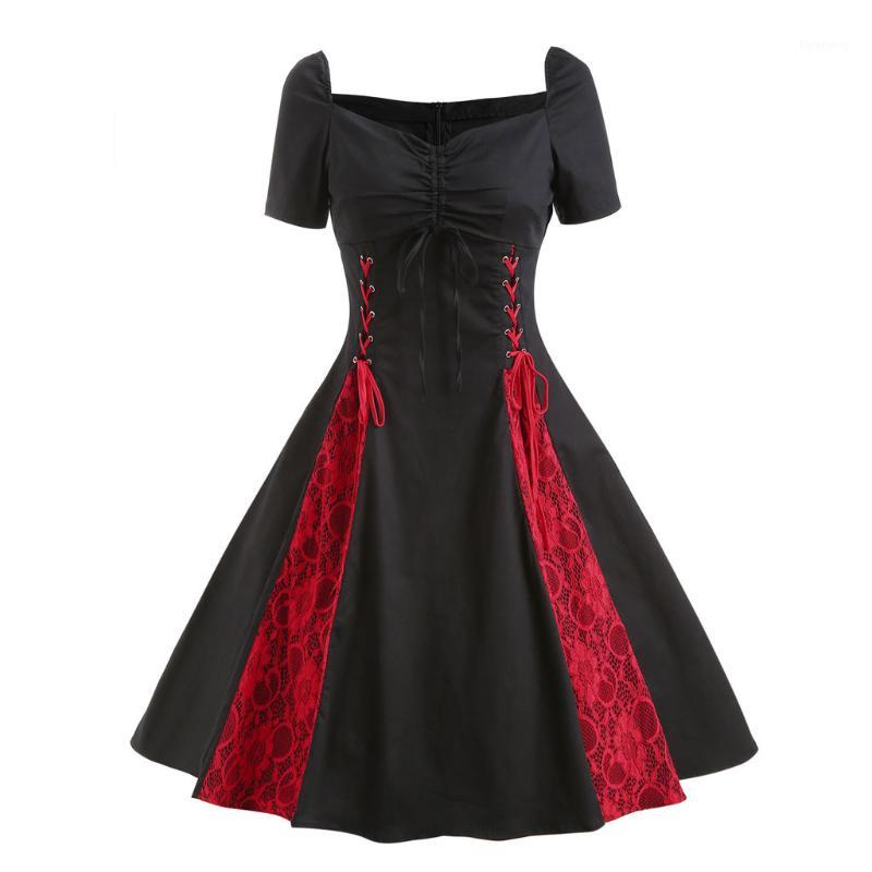 2019 New Women Short Sleeve Gothic Lace Rockabilly Evening Prom Swing Punk Dress Vocation Sundresses Bandage1, Red
2019 New Women Short Sleeve Gothic Lace Rockabilly Evening Prom Swing Punk Dress Vocation Sundresses Bandage1, Red