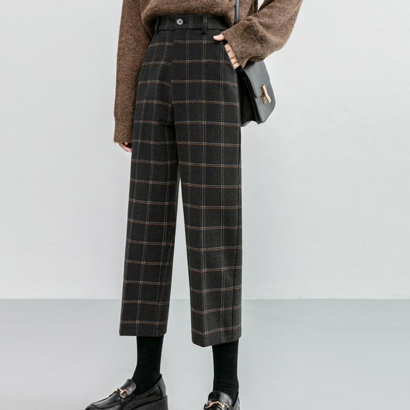 2021 High Waist Pants Spring Autumn Elegant Aesthetic Trousers Women Grey Plaid Office Ladies Loose Casual Ankle-Length Pants, Eight
2021 High Waist Pants Spring Autumn Elegant Aesthetic Trousers Women Grey Plaid Office Ladies Loose Casual Ankle-Length Pants, Eight