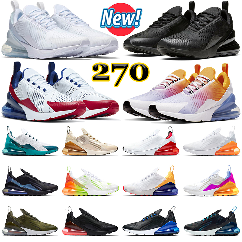 

270 270s Running Shoes Men Women Triple Black White Photo Blue Fury Spirit Teal Be True Rainbow Total Orange Oreo Tiger Mens Trainers Outdoor Sports Sneakers, #9 black green 40-45