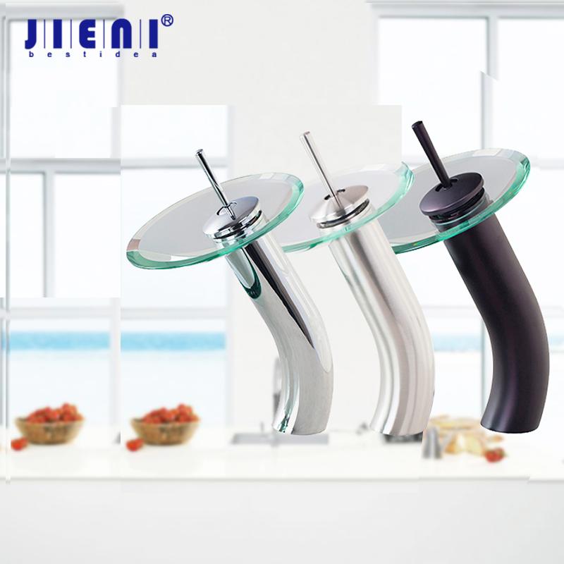 JIENI Nickel Brushed Chrome Polish Black ORB Transparent Tempered Waterfall Glass Bathroom Water Basin Sink Tap Mixer Faucet
JIENI Nickel Brushed Chrome Polish Black ORB Transparent Tempered Waterfall Glass Bathroom Water Basin Sink Tap Mixer Faucet