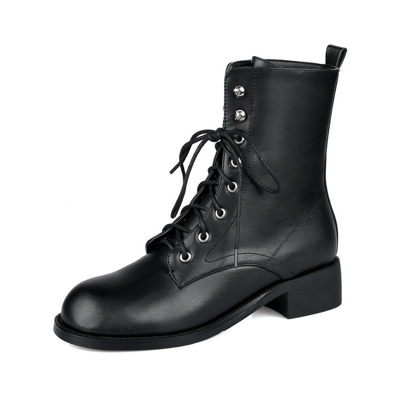 2021 New Square Heel Lace Up Ankle Boots Pu Leather Quality Ladies Shoes Round Toe Autumn Winter Women Size 34-43 44gq, Black
2021 New Square Heel Lace Up Ankle Boots Pu Leather Quality Ladies Shoes Round Toe Autumn Winter Women Size 34-43 44gq, Black