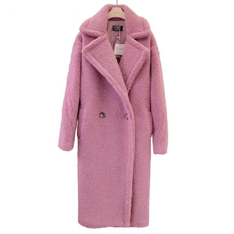 2020 Winter fashion women' jacket teddy coat faux fur long coat female lamb fur double breasted fake outwear L1684, Red
2020 Winter fashion women' jacket teddy coat faux fur long coat female lamb fur double breasted fake outwear L1684, Red