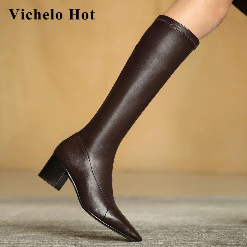 Vichelo Hot riding boots microfiber high quality three colors pointed toe thick high heel zipper beauty lady knee-high boots L79, Beige
Vichelo Hot riding boots microfiber high quality three colors pointed toe thick high heel zipper beauty lady knee-high boots L79, Beige
