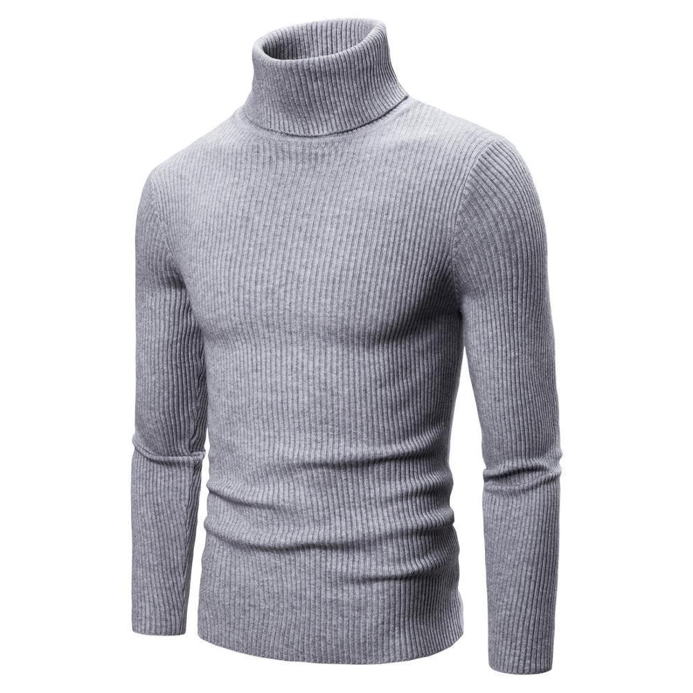Sweater Man Solid Color Warm Casual Knitted Men Pullover Sweaters 201118