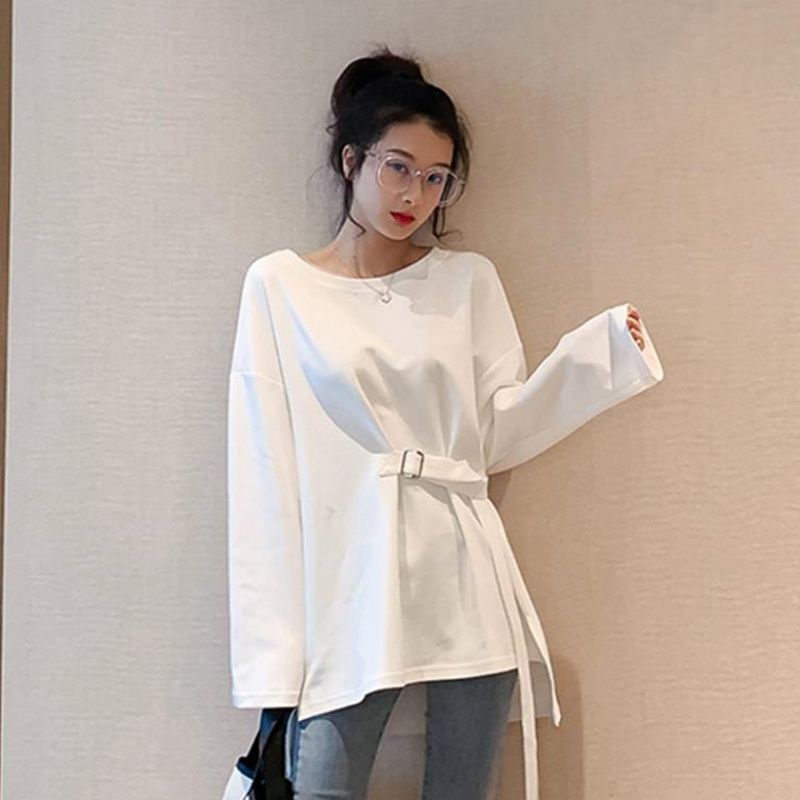 2021 New spring and autumn bf lace up to the neck of long sleeve lets female bottoming y439 T-shirt OMUL, Bai
2021 New spring and autumn bf lace up to the neck of long sleeve lets female bottoming y439 T-shirt OMUL, Bai