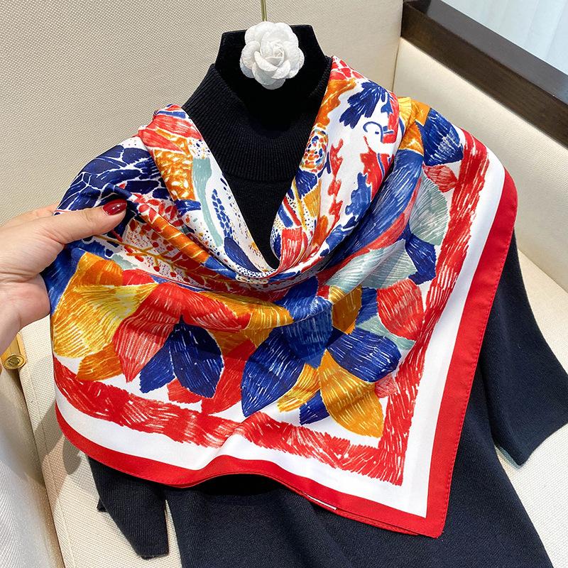 Scarves 2021 Square Silk Scarf For Women Kerchief Female Head Shwal Wrap Bandana Spring Summer 90*90cm Muffle Big Hijab Foulard, Blue;gray
Scarves 2021 Square Silk Scarf For Women Kerchief Female Head Shwal Wrap Bandana Spring Summer 90*90cm Muffle Big Hijab Foulard, Blue;gray