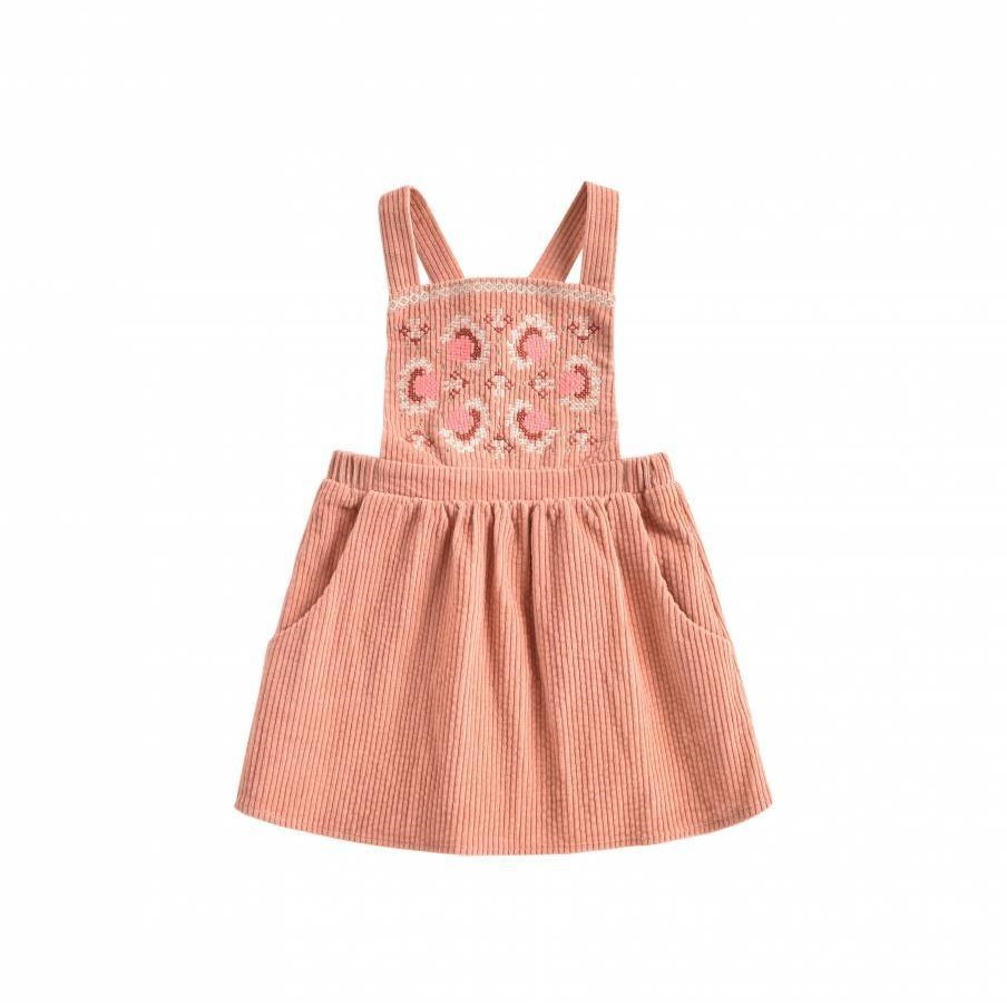 Pre-sale 2020 Autumn and Winter LM Same Style Girls Ruffled Knitted Corduroy Embroidered Overalls SetsX1019