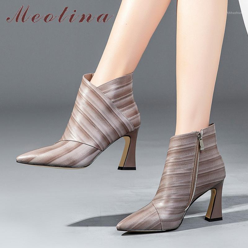 Meotina Autumn Ankle Boots Women Natural Genuine Leather Hoof Heels Short Boots Zipper Super High Heel Shoes Ladies Winter 34-391, Black
Meotina Autumn Ankle Boots Women Natural Genuine Leather Hoof Heels Short Boots Zipper Super High Heel Shoes Ladies Winter 34-391, Black