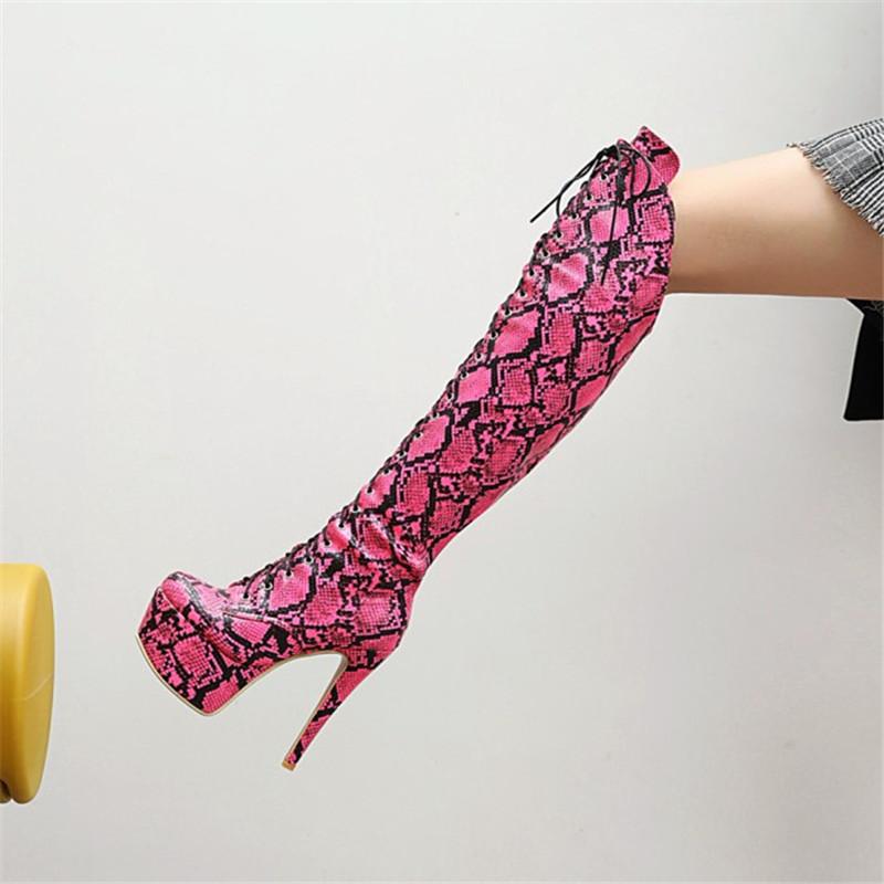 PXELENA Sexy Nightclub European Women Over The Knee Boots Snake Print Stiletto Thin Super High Heels Shoes Lady Catwalk Show 45, Black
PXELENA Sexy Nightclub European Women Over The Knee Boots Snake Print Stiletto Thin Super High Heels Shoes Lady Catwalk Show 45, Black