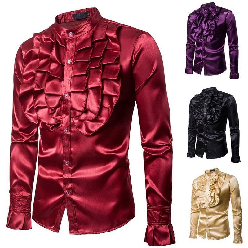 2019 Men New Arrival Long Sleeve Ruffles Button Down Stand Color Casual Tuxedo Dress Shirt Performance Show Size M-XXL1, Yellow
2019 Men New Arrival Long Sleeve Ruffles Button Down Stand Color Casual Tuxedo Dress Shirt Performance Show Size M-XXL1, Yellow