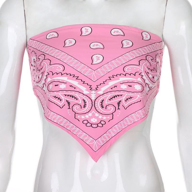 Vintage Triangle Boho Bandana Print Cropped Party Tops Summer Sweet Elegant Strapless Bandage Backless Sleeveless Tube Tops, Pink
Vintage Triangle Boho Bandana Print Cropped Party Tops Summer Sweet Elegant Strapless Bandage Backless Sleeveless Tube Tops, Pink