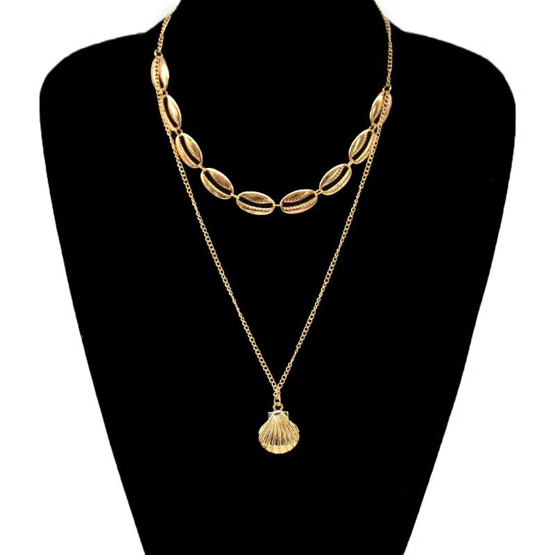 Pendant Necklaces Bohemian Metal Shell Clavicle Chain Choker Necklace Women Fashion Beach Creative Long Statement Jewelry, Silver
Pendant Necklaces Bohemian Metal Shell Clavicle Chain Choker Necklace Women Fashion Beach Creative Long Statement Jewelry, Silver