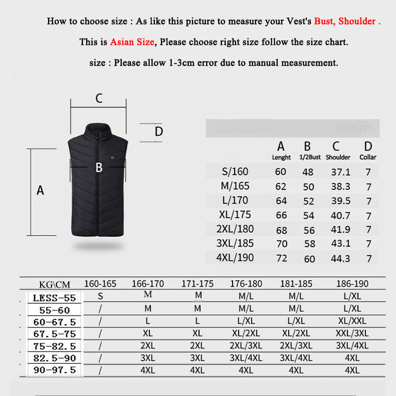 FALIZA USB Heated Vest Men Winter Heating Jacket Male Waistcoat Thermal Warm Clothing Feather Sleeveless Gilet Homme Vests MJ117 201120