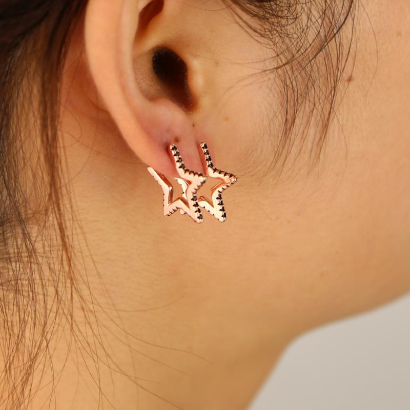 Classic star shape hoop earring with black cz paved mini five star wedding earring jewelry wholesale high quality crystal paved
Classic star shape hoop earring with black cz paved mini five star wedding earring jewelry wholesale high quality crystal paved