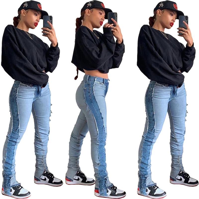Women' Jeans Patchwork Women Stacked High Waist Bodycon Stretch Slip Hem Denim Boyfriend Trousers Pants Wholesale Drop, Sky blue
Women' Jeans Patchwork Women Stacked High Waist Bodycon Stretch Slip Hem Denim Boyfriend Trousers Pants Wholesale Drop, Sky blue