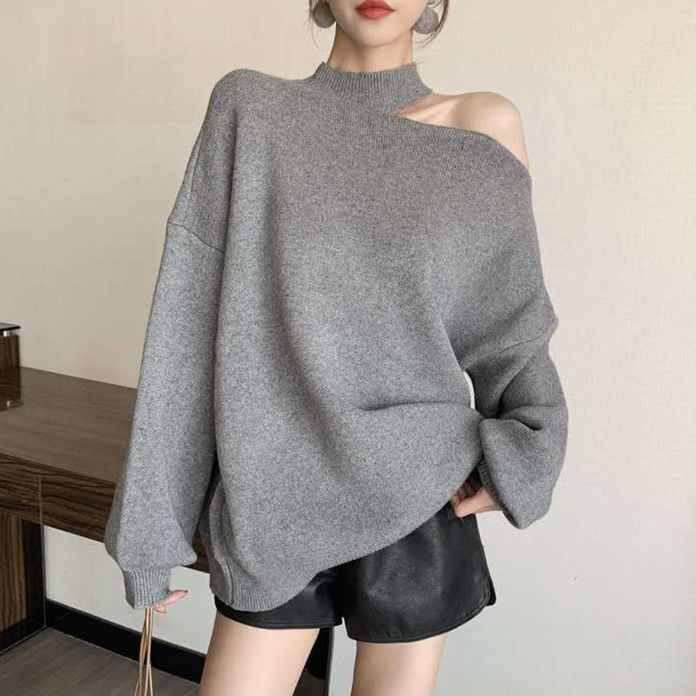 2021 Korean Version Pullover Strapless Autumn Winter Street Fashion New Loose Lazy Knitting Jumper 16IO, Black
2021 Korean Version Pullover Strapless Autumn Winter Street Fashion New Loose Lazy Knitting Jumper 16IO, Black