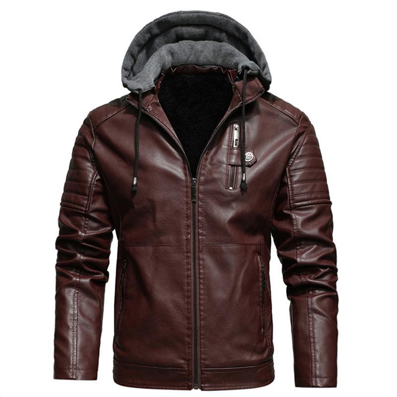 Men's Jackets Fashion Hooded Coat Winter Men PU Leather Drawstring Pocket Zipper Plush Jacket Streetwear Male Solid Plus Size XL-5XL, Black;brown
Men's Jackets Fashion Hooded Coat Winter Men PU Leather Drawstring Pocket Zipper Plush Jacket Streetwear Male Solid Plus Size XL-5XL, Black;brown
