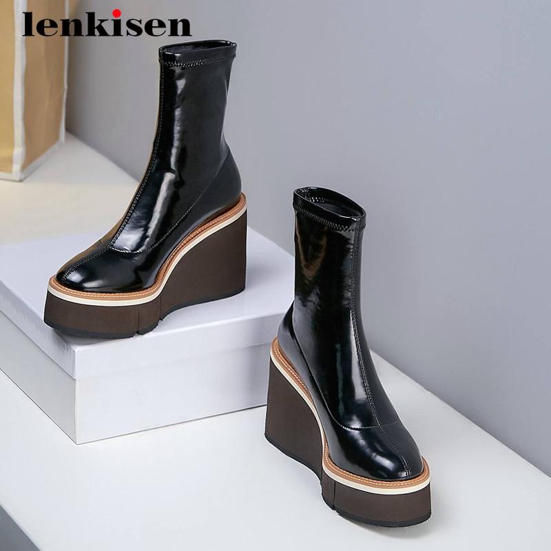 Lenkisen 2020 hot sale short boots stretch wedges platform super high heel round toe slip on leisure mature mid-calf boots L7f3, Beige
Lenkisen 2020 hot sale short boots stretch wedges platform super high heel round toe slip on leisure mature mid-calf boots L7f3, Beige