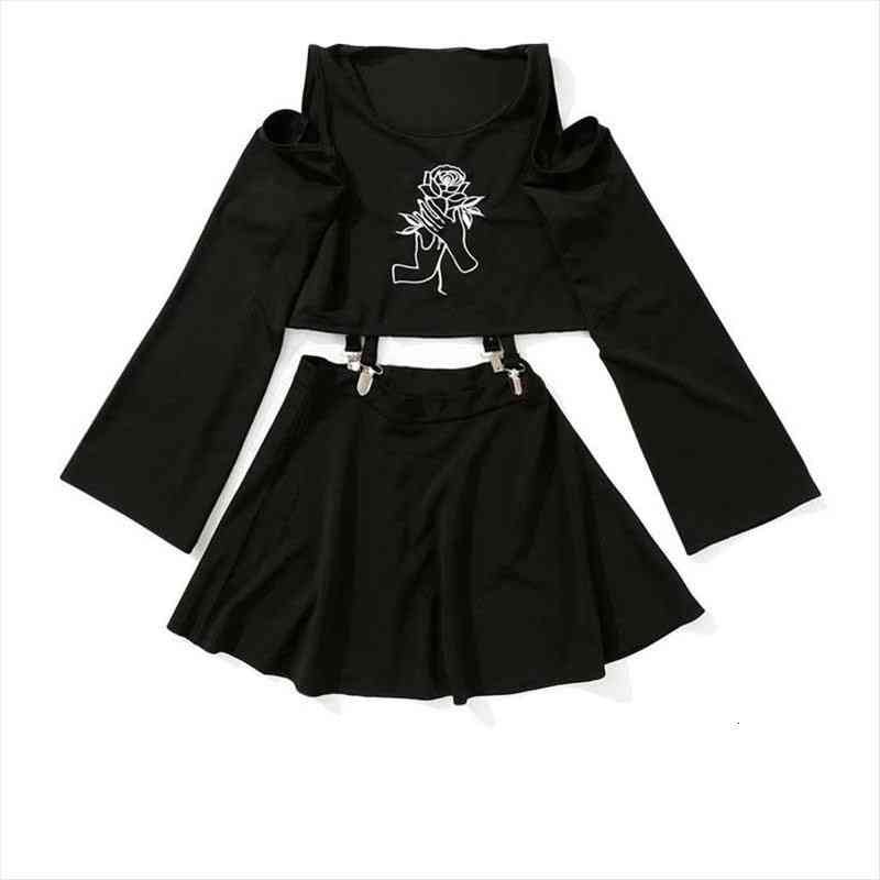 harajuku womens dress handheld rose embroidery black short mini a-line punk style dress female sets two pieces gothic clothes, Gray
harajuku womens dress handheld rose embroidery black short mini a-line punk style dress female sets two pieces gothic clothes, Gray