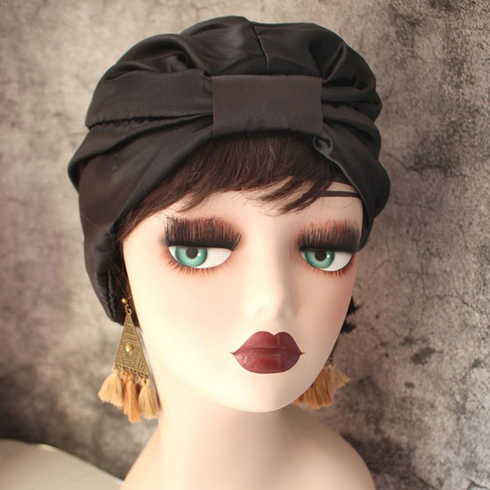 Double Stretch Satin Turban Hat Brim Satin Night Hat Bonnet Elastic Flower Sleep Lined Bonnet Night Band Cover Head Cap U4O1, Black
Double Stretch Satin Turban Hat Brim Satin Night Hat Bonnet Elastic Flower Sleep Lined Bonnet Night Band Cover Head Cap U4O1, Black