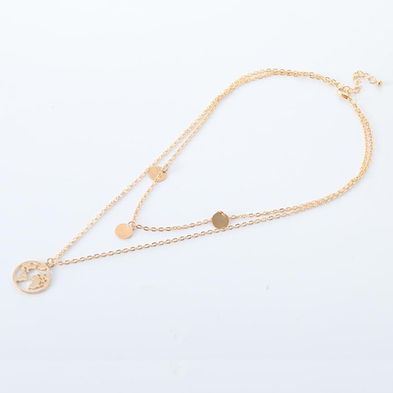 Chains Simple Out Pendant Alloy Chic Gift Double Layers Jewelry Fashion Circle Unique Women Necklace, Silver
Chains Simple Out Pendant Alloy Chic Gift Double Layers Jewelry Fashion Circle Unique Women Necklace, Silver