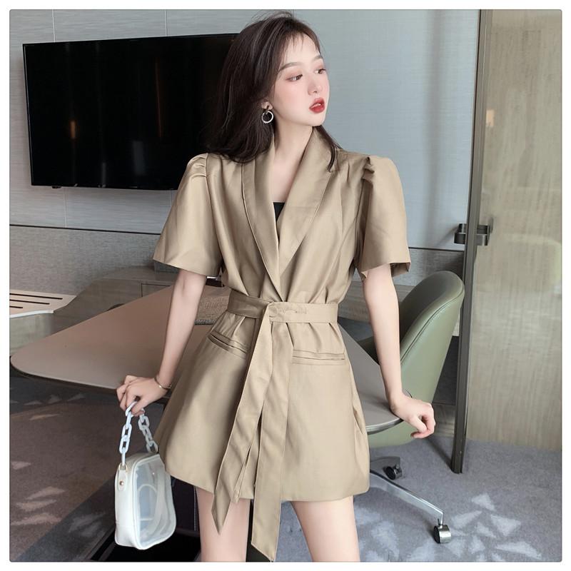 Spring Summer Suit Blazer Belt Women Party Office High Waist Women Long Jackets Elegant Short Sleeve Blazer Outerwear cape, Khaki
Spring Summer Suit Blazer Belt Women Party Office High Waist Women Long Jackets Elegant Short Sleeve Blazer Outerwear cape, Khaki