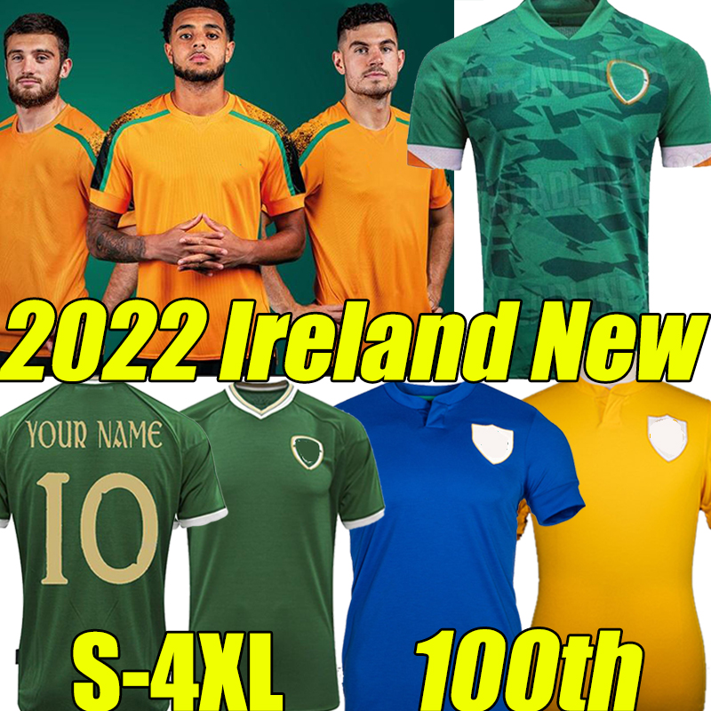 4XL 22/23 Ireland Home Soccer Jerseys Orange Centenary 100th 2022 2023 Irish National Team Football Shirts HENDRICK ROBINSON COLEMAN DOHERTY PARROTT Men Kids Kit, 100th anniversary