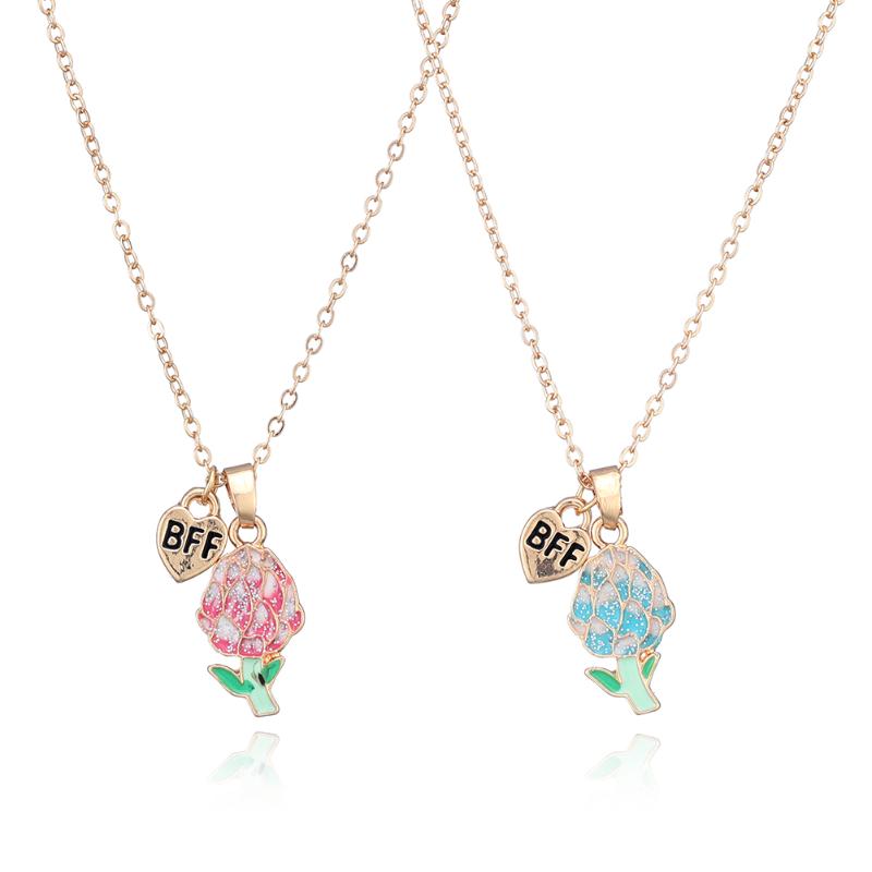 Zinc Alloy enamel tulip flower girl's jewelry