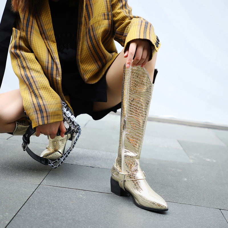 2021 Female at Knee Height Plus Size 22-26.5 in Length Autumn and Winter Warm Standard Crocodile Long Metal Buckle Boots 07E0, Black-winter
2021 Female at Knee Height Plus Size 22-26.5 in Length Autumn and Winter Warm Standard Crocodile Long Metal Buckle Boots 07E0, Black-winter