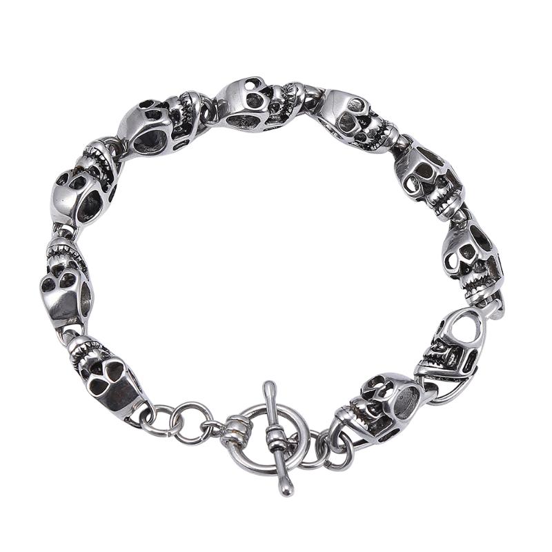 New Punk Skull Metal Bracelet Men 316L Stainless Steel Snake Chain Mens Charm Bracelets Jewelry GS0038
New Punk Skull Metal Bracelet Men 316L Stainless Steel Snake Chain Mens Charm Bracelets Jewelry GS0038