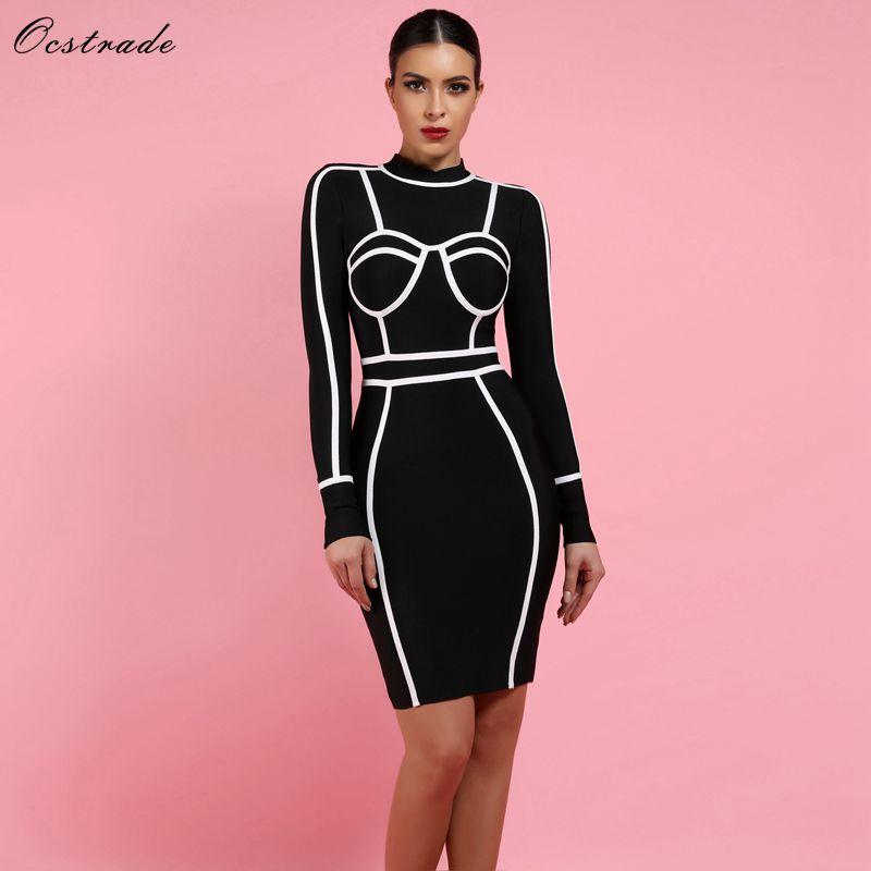 Ocstrade Christmas Party New Bandage Dress for Women 2020 Winter Back and White Long Sleeve Bandage Dress Bodycon Rayon
Ocstrade Christmas Party New Bandage Dress for Women 2020 Winter Back and White Long Sleeve Bandage Dress Bodycon Rayon