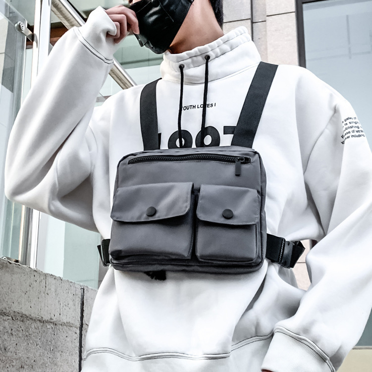 Men Oxford Chest Bag Outdoor HipHop Tactical Streetwear Vest Chest Rig Bags Women Functional Waistcoat Chest Utility Pack 201118