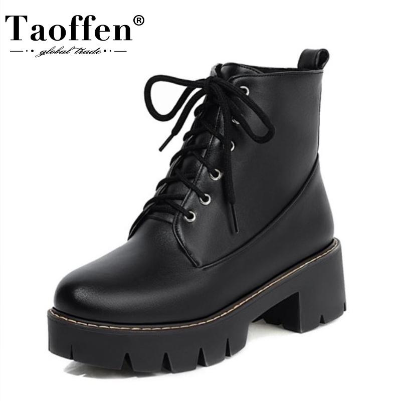 TAOFFEN New Women Ankle Boots Thick Bottom Women Winter Autumn Shoes Fashion Cool Shoes Footwear Size 34-43, Black
TAOFFEN New Women Ankle Boots Thick Bottom Women Winter Autumn Shoes Fashion Cool Shoes Footwear Size 34-43, Black