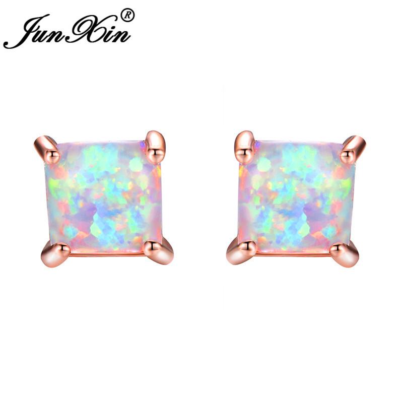 JUNXIN Green/Blue/White Fire Opal Stud Earrings For Women Rose Gold Filled Square Earrings Princess Cut Birthstone Earring Gifts
JUNXIN Green/Blue/White Fire Opal Stud Earrings For Women Rose Gold Filled Square Earrings Princess Cut Birthstone Earring Gifts