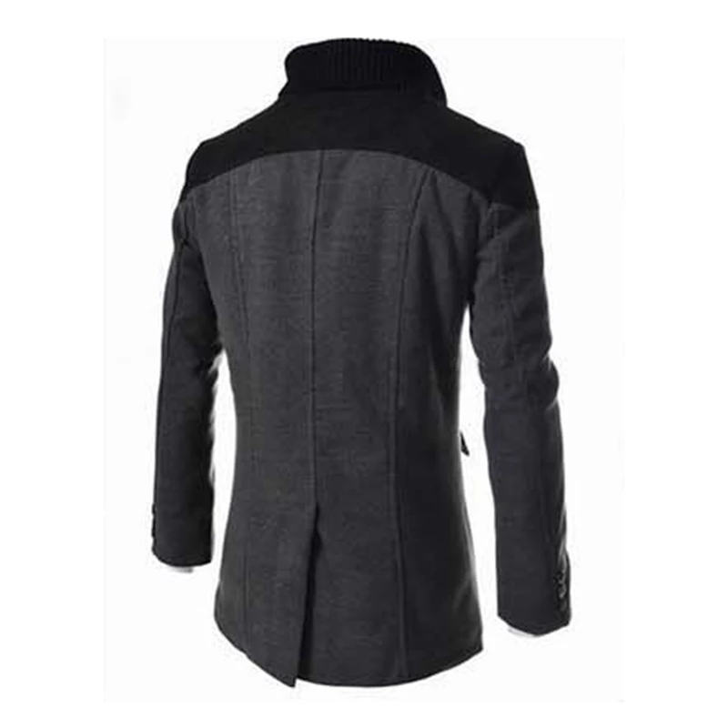 Winter Men's Wool Coat Slim Casual Long Jacket Warm Woolen Coats Overcoat Male Wool Double Breasted Winter Coat Men 201128