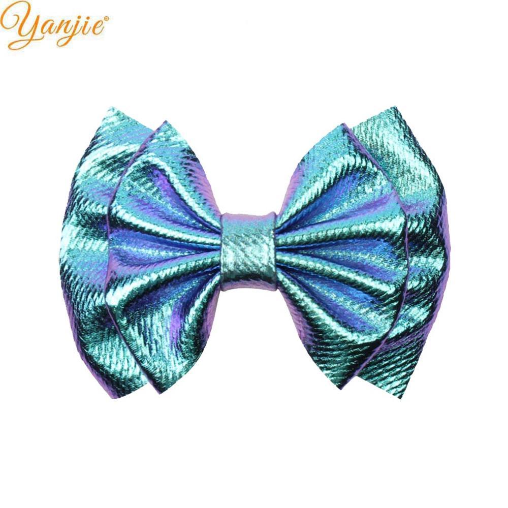 10pcs/lot 6'' Large Metallic Bullet Fabric Hair Bows For Kids New Barrette Hair Clip Headband DIY Women Girls Hair Accessories LJ201226